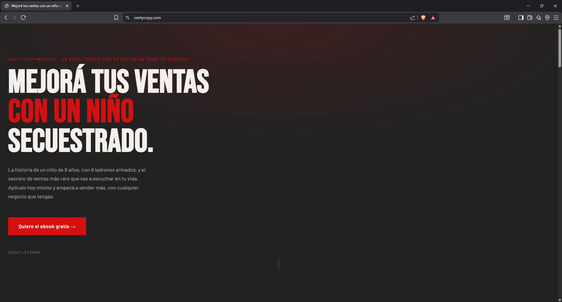 Captura del sitio SantyCopy